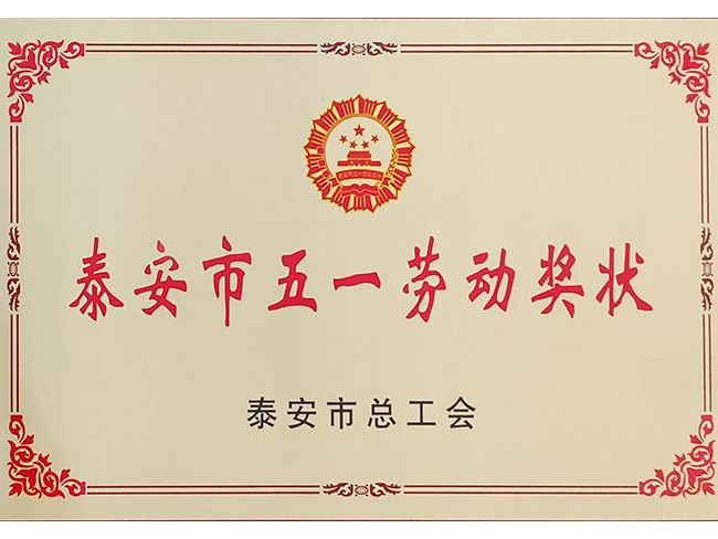泰安市五一勞動獎狀